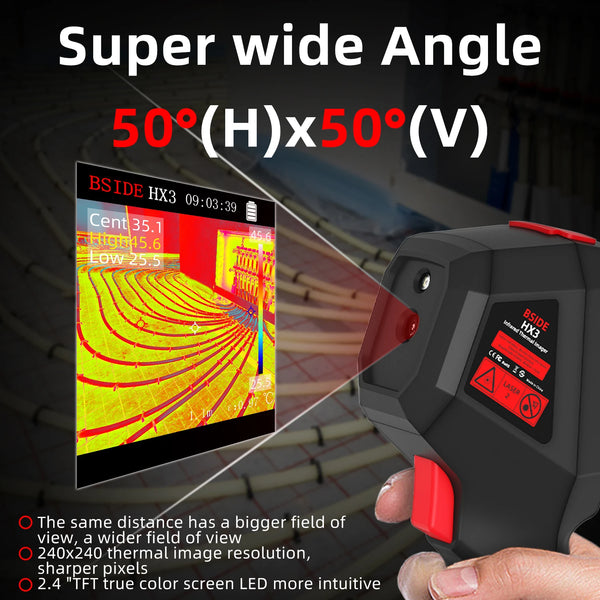 BSIDE HX3 Thermal Imaging Thermometer High PrecisionPipe Leak Detection 240x240 Thermal Resolution 2.4'' TFT Color Screen LED