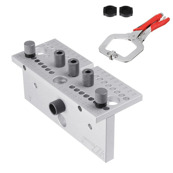 WNew 3 In 1 Dowel Jig Woodworking Hole Puncher Drill Guide Positioning 7/8/10MM M14 M18 Hole Opener Drilling Guide Tool