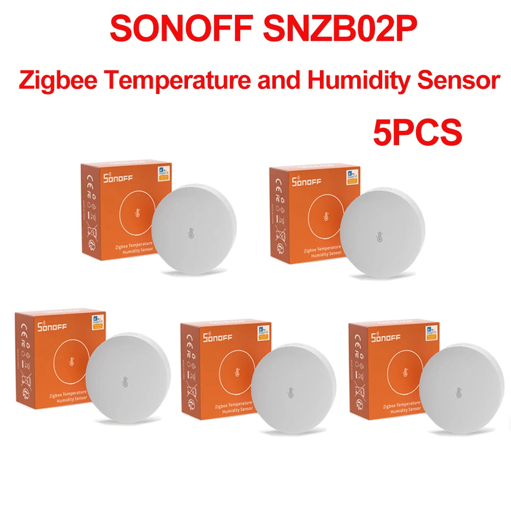 SONOFF SNZB-02P Zigbee Temperature and Humidity Sensor High Accuracy & Fast Refresh Zigbee 3.0 Compatible Comfort Alert eWelink