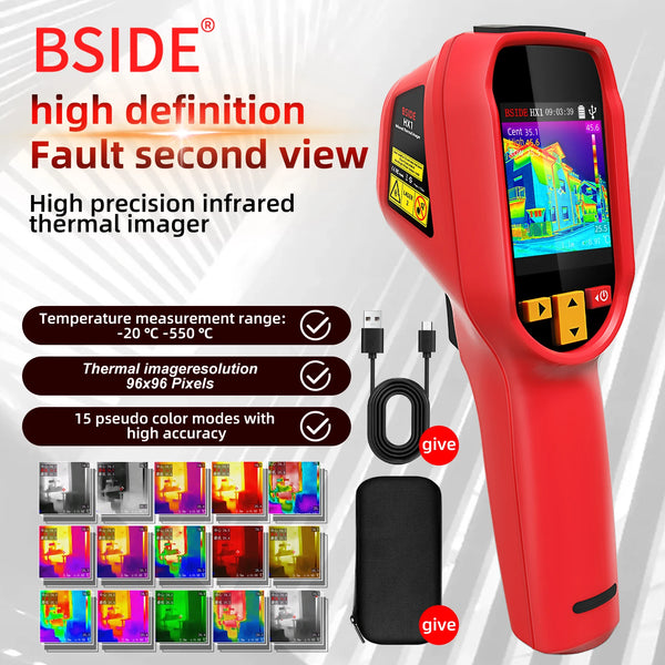BSIDE HX1 Handheld Thermal Imaging Camera PC Analysis Software Industrial Tester -20~550C 240×240IR resolution 15 color palettes