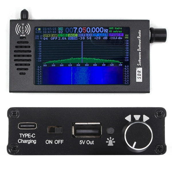 Set radio portatile palmare, ricevitore radio SDR professionale 100KHz-149MHz, radio multifunzionale con antenna a onde corte.