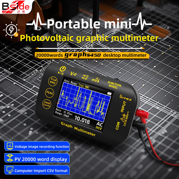 BSIDE S40/S450  Mini Digital Multimeter 20000counts High-precision Multitester 200Mohm Resistance Voltage Capacitance Hz Continuity Tester