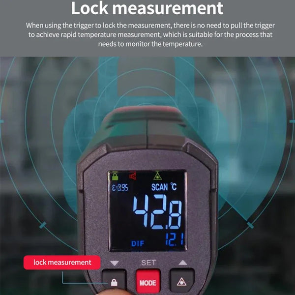 UNI-T Digital Thermometer Non-contact industrial Infrared Laser Temperature Meter UT306S UT306C Temperature Gun Tester-50-500