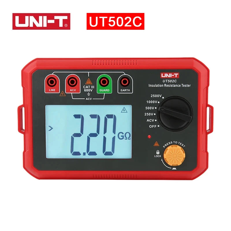 UNI-T Insulation Resistance Tester UT501 UT502 Digital Voltmeter Ohmmeter Megohmmeter Professional Ohm Meter Tester