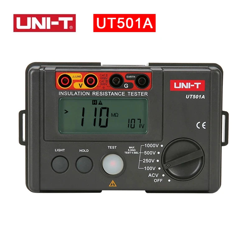 UNI-T Insulation Resistance Tester UT501 UT502 Digital Voltmeter Ohmmeter Megohmmeter Professional Ohm Meter Tester