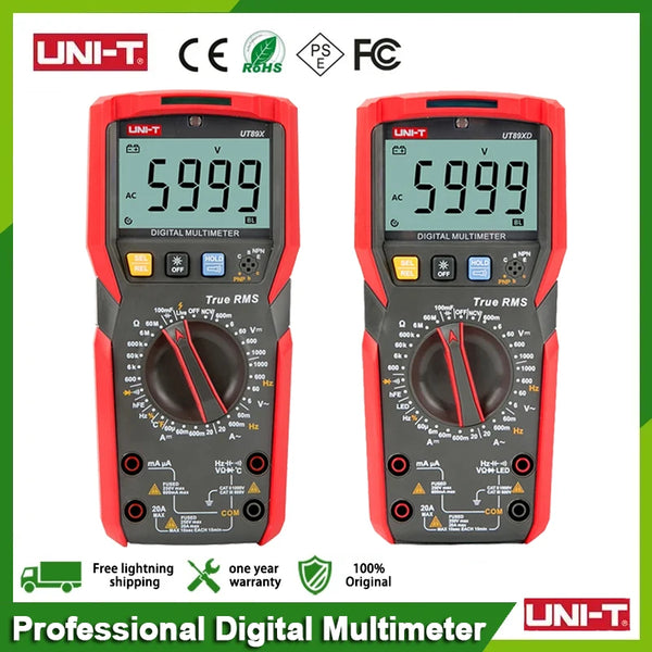 UNI-T Professional Digital Multimeter UT89X UT89XD True RMS NCV 20A Current AC DC Voltmeter Capacitance Resistance Tester