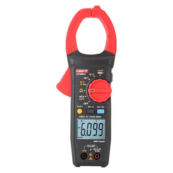 UNI-T UT205A+ UT206A+ Digital Clamp Meter 1000V AC DC Current Pliers Clamps Voltage Tester Ammeter Resistance Temperature Test