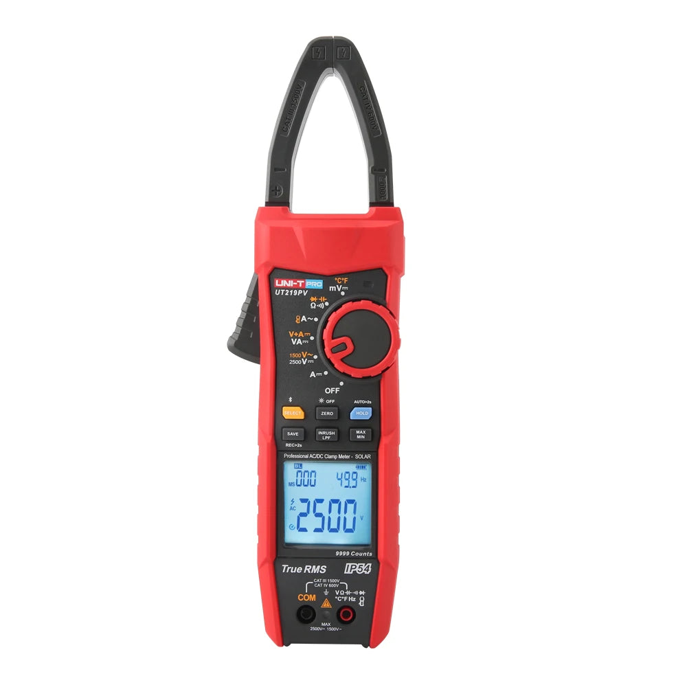 UNI-T UT219PV Clamp Meter Digital 1500V 2500V Bluetooth Multimeter Pliers Ammeter Voltmeter PEAK LPF Photovoltaic Multi Tester