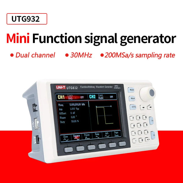 UNI-T UTG932E UTG962E Function Signal Generator 30Mhz 60Mhz Dual Channel Frequency Sine Wave Arbitrary Waveform Generator