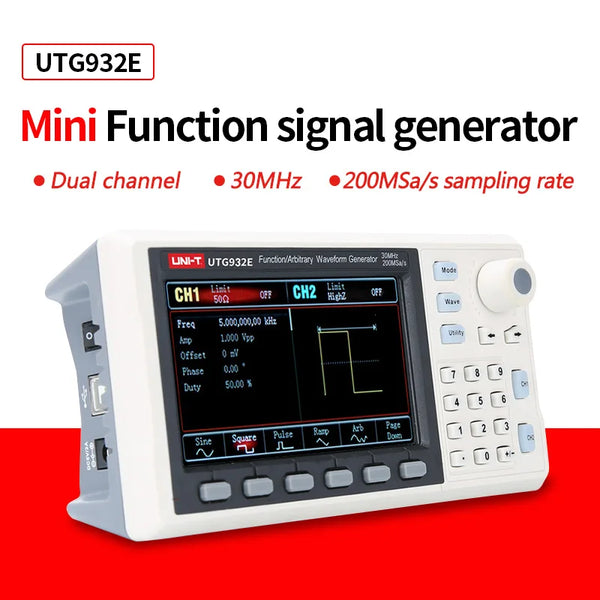 UNI-T UTG932E UTG962E Function Signal Generator 30Mhz 60Mhz Dual Channel Frequency Sine Wave Arbitrary Waveform Generator