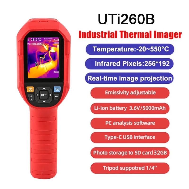 UTi260B  Handheld Thermal Camera Thermal Imager Infrared Thermographic Imaging for Heat Leak Inspection PCB Electric Repair